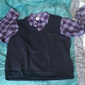 Haband Sweatervest/Shirt Combo, Size Large
